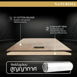 ท็อปเปอร์ยางพาราแท้ 100% รุ่น Naturima ผ้า Velour