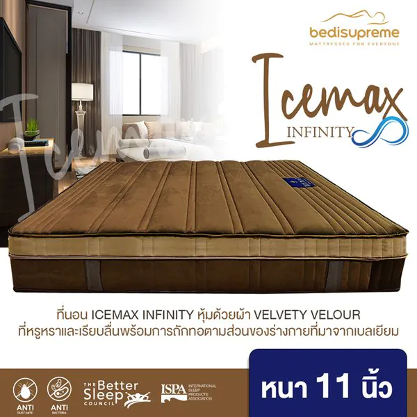 ที่นอนยางพาราแท้เสริมtop Cooling Memory Foam_Icemax Infinity