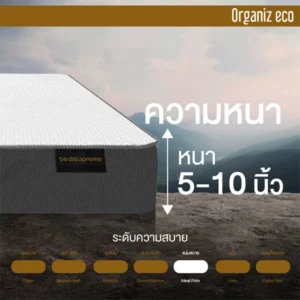 ที่นอนยางพาราแท้100% ธรรมชาติ ผสานด้วย HI-DENSITY ORGANIC OPEN CELL BASE รุ่น ORGANIZ ECO