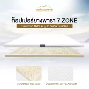 ท็อปเปอร์ยางพารา 7 Zone หุ้มผ้านุ่ม Cotton Soft